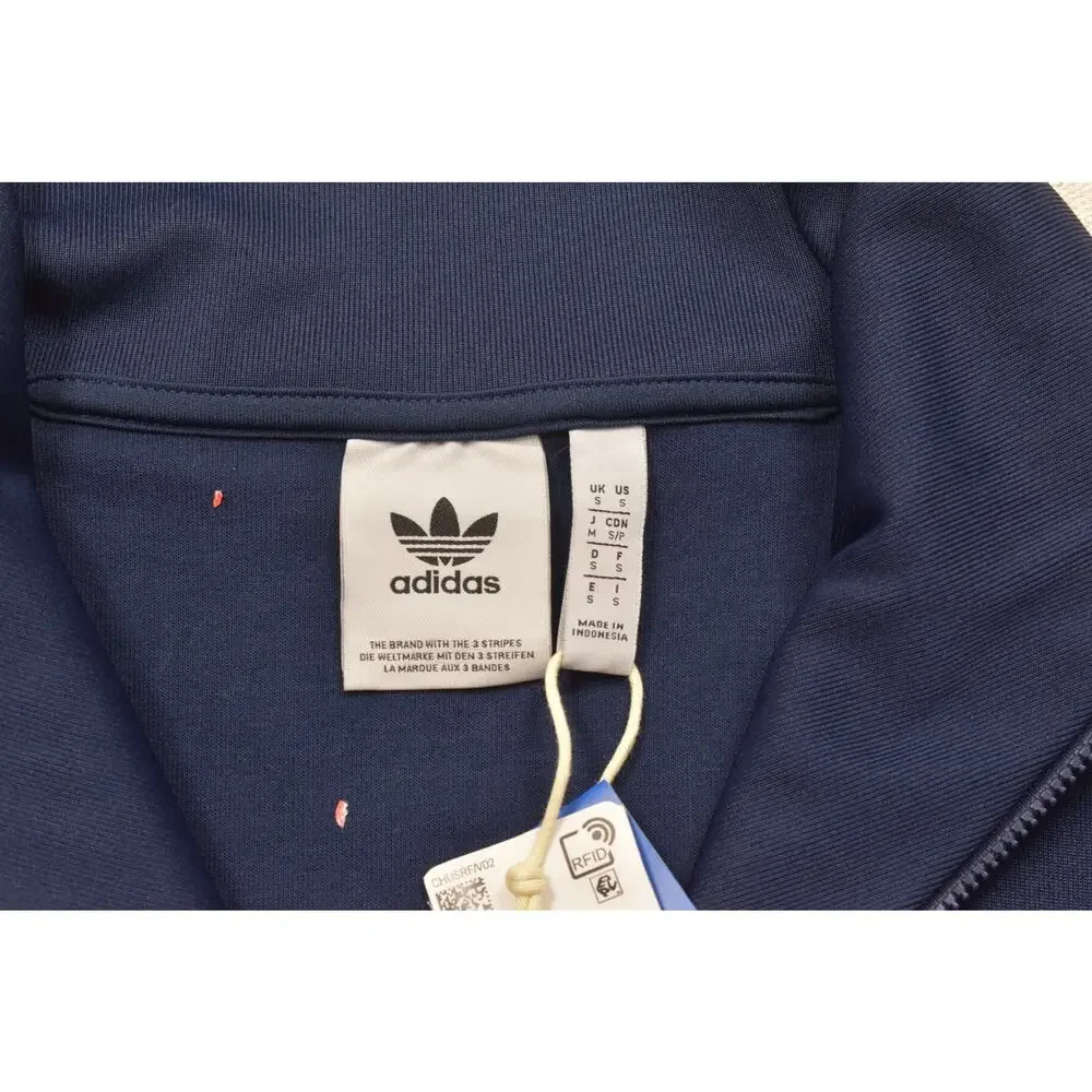 Adidas Originals Men's S Funnelneck TT Track Top Night Indigo Blue IZ4805 NWT